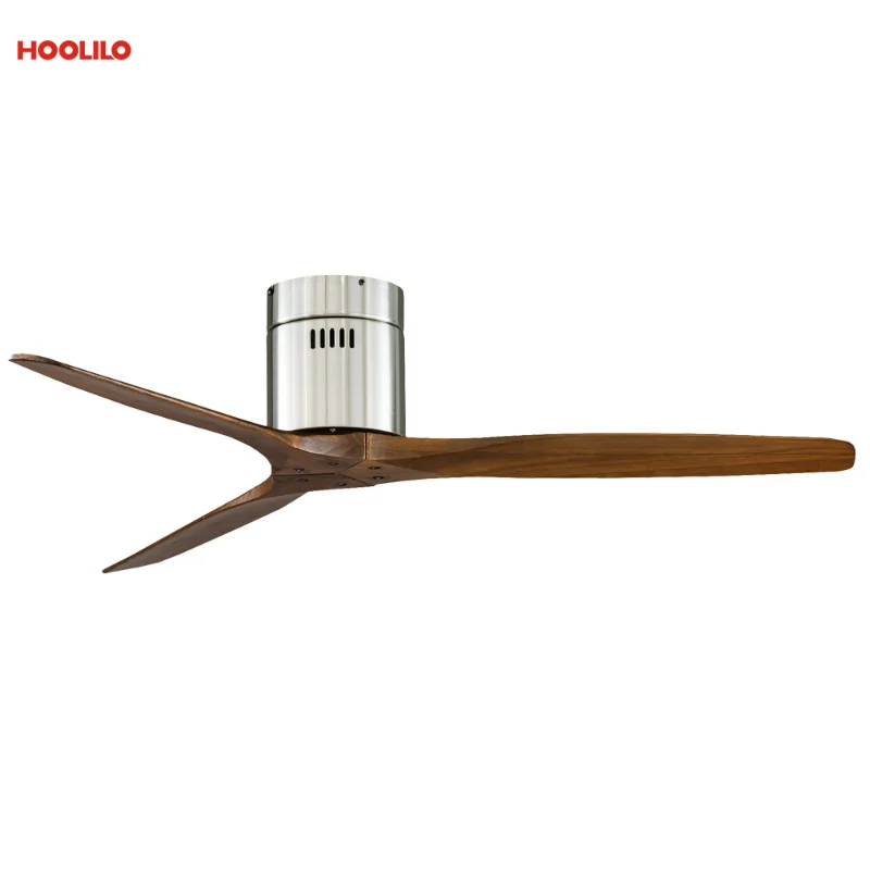 52Inch Brushed 3 Wooden Blade DC 85V-260V Motor Decorative Ceiling Fan Ventilator Light Remote Control ceiling fan