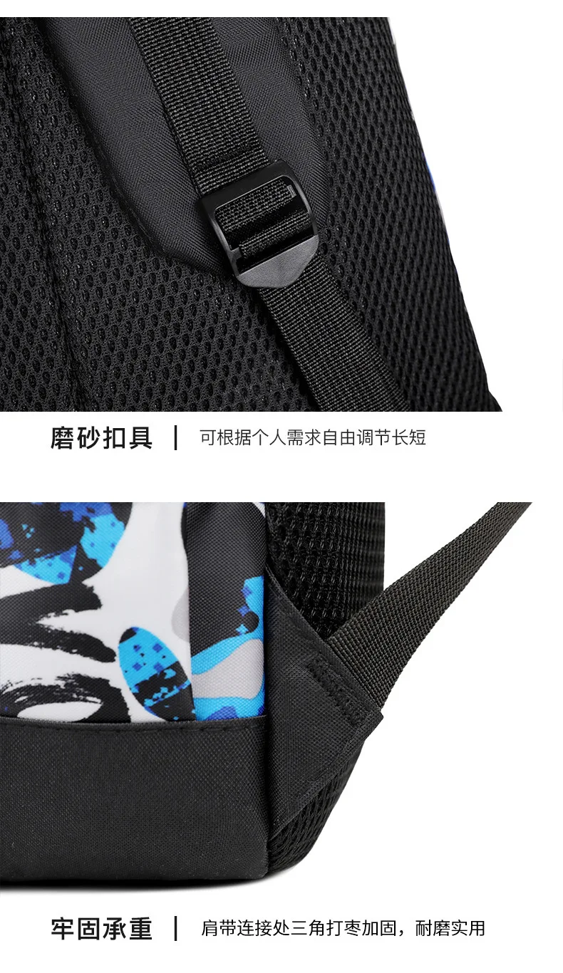 Camouflage Print Rucksack Große Kapazität Casual Doppel Schulter Tasche Laptop Tasche Für Männer Mittelschule Doppel Schulter Taschen – Detail 20