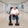 Shower Chair Rolling Commode Seat for Toilet with Arms, Adjustable Height Folding Bath Wheelchair for Elderly, Disabled, Injured 3