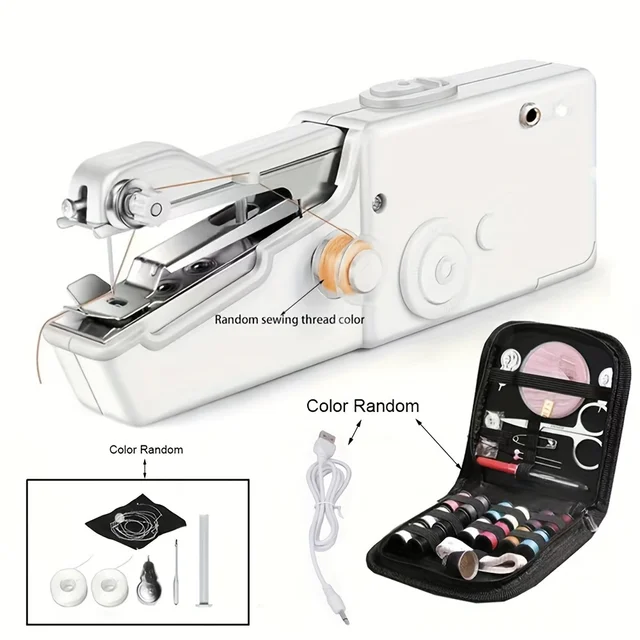 Mini Kit de Machine à coudre électrique portative, Machine à coudre automatique Portable avec USB et batterie, tissu de bricolage de voyage et de maison 1