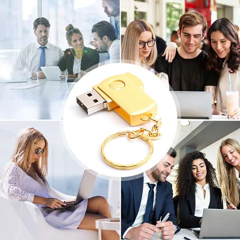USB 플래시 드라이브, 미니 메탈 메모리 스틱, U 디스크 메모리 카드, 골든 (16G), 16GB, 4M-20 Mb/s 속도, USB 2.0