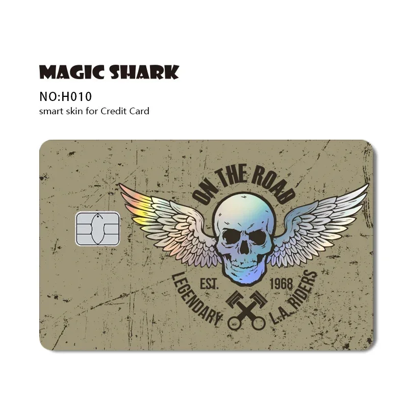 Skull Panda Hunter Blue Dragon Holographic Card Sticker Skin
