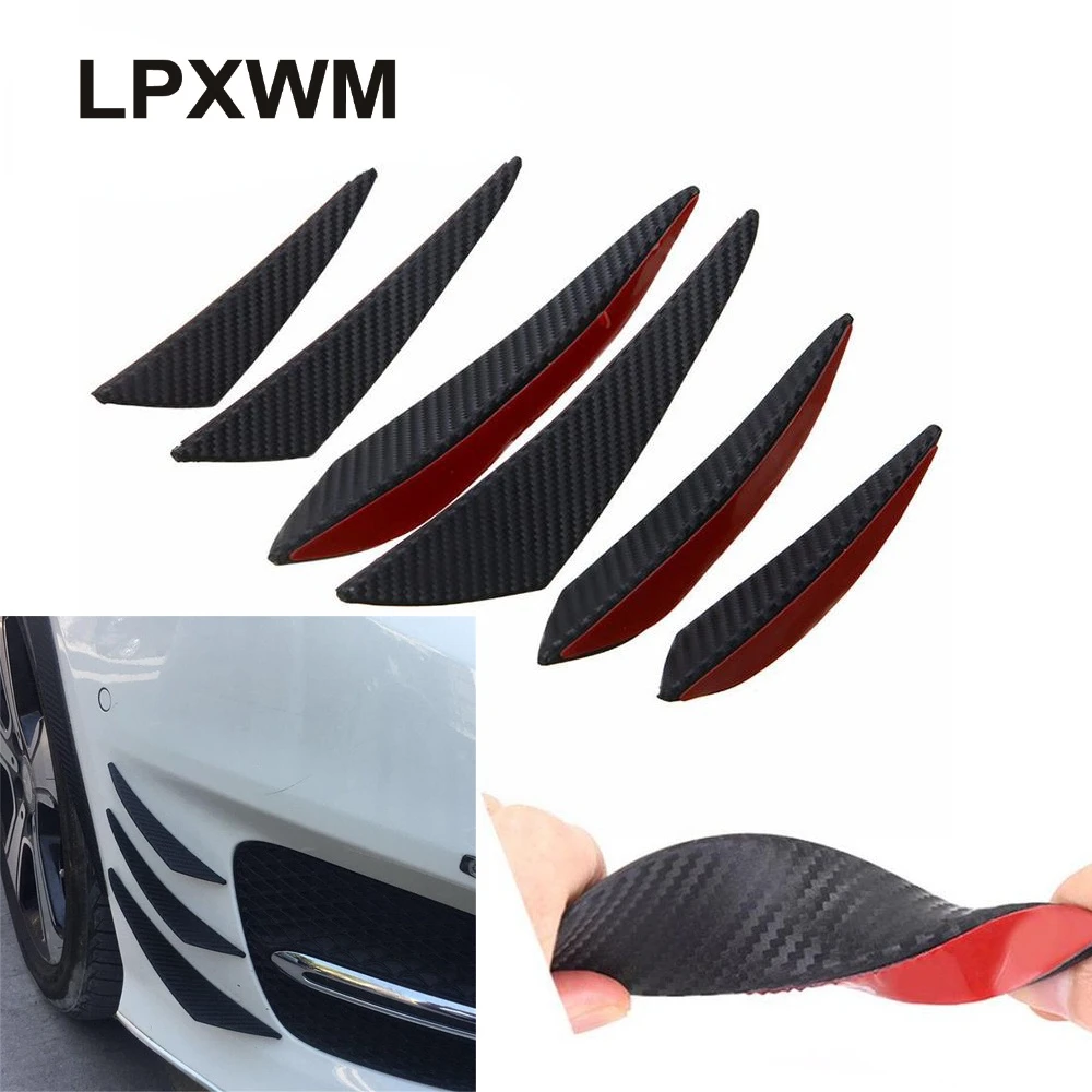 

6pcs/set Universal Front Bumper Lip Decoration Diffuser Splitter Fins Body Spoiler Auto Bumper Stickers Decoration Accessories
