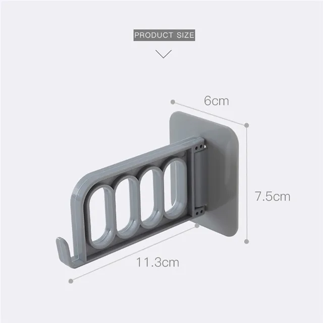 Összecsukható Fali Fogashorog Hálószoba Konyhai Szoba Ruhái Ön Adagoló Horgok Állvány Tároló Kulcsok Tartó Tartószervező De Puerta - Image 6