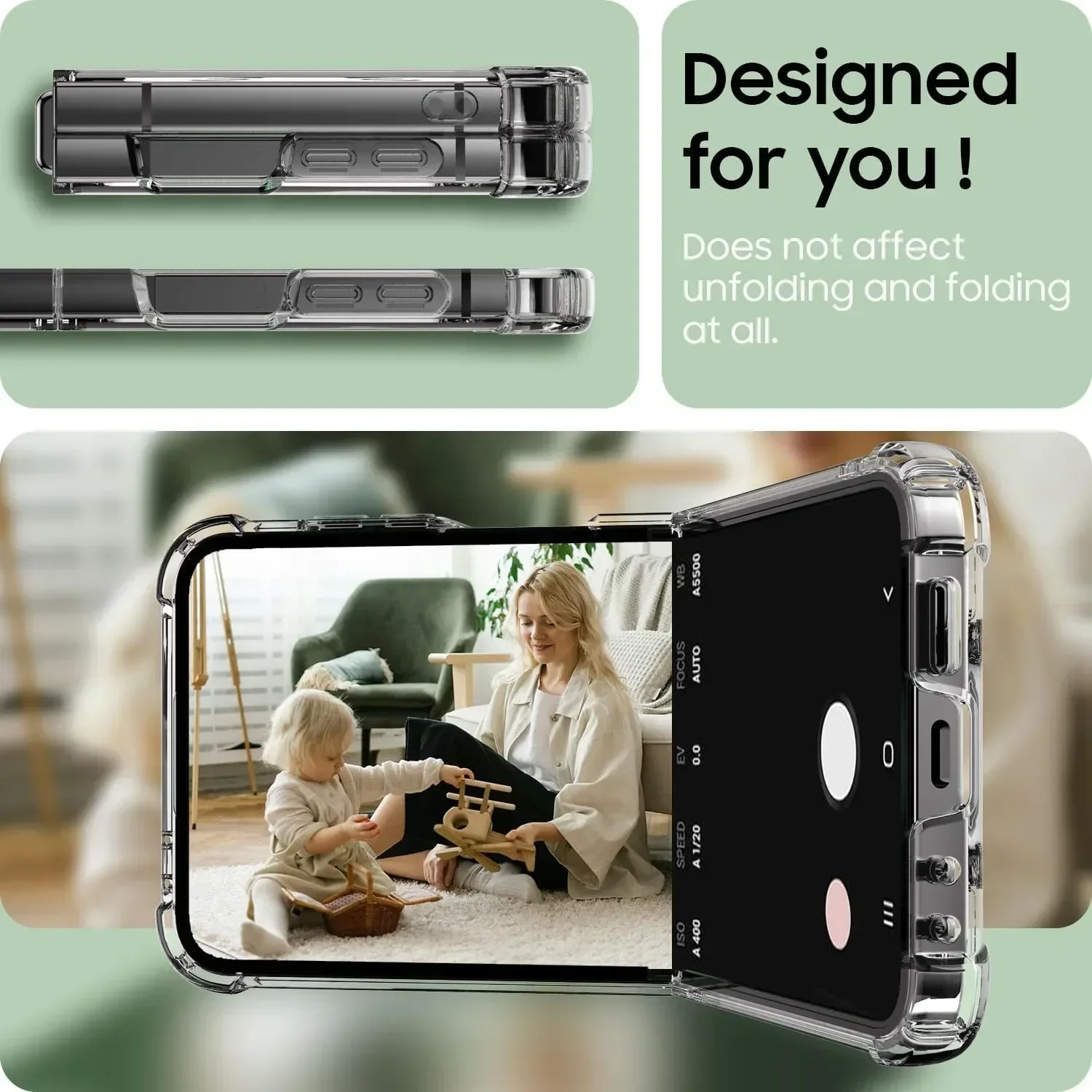 Clear Transparent Acrylic Hard PC Back TPU Protective Phone Case Cover