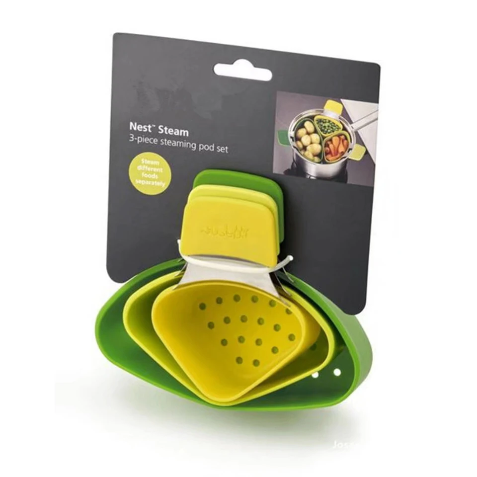 Triple Divider Nest Steamer Silicone Pot Divider Steam Basket Cooking Strainer Kitchen Accessories 3pcs/set