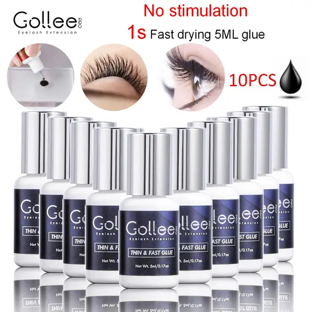 10PCS Gollee Lash Extension Glue 5ML Wholesale Set Glue Primer Clean Lash Extensions Supplies Super Bonder Lashes Adhesive Set