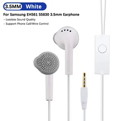 Universal 3.5mm Wired In - Ear Headphones Earbud Earphones (White)