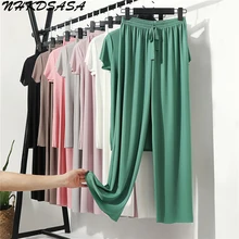  Female Home Clothes 2 Pieces Set Lady Home Suit Summer Women Lounge Wear Autumn Loose Homewear Suit for Women Pajamas Pants Set 