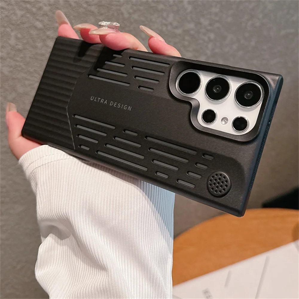 Luxurious Metallic Heat-Dissipating Shockproof Phone Case with Blade Design