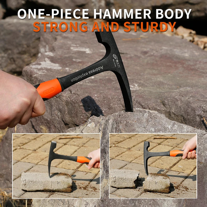 Multifunctional Professional Hand Tools Geological Hammer Mine Exploration Survey Pointed Tip Multi-tool Construction tools geological hammer