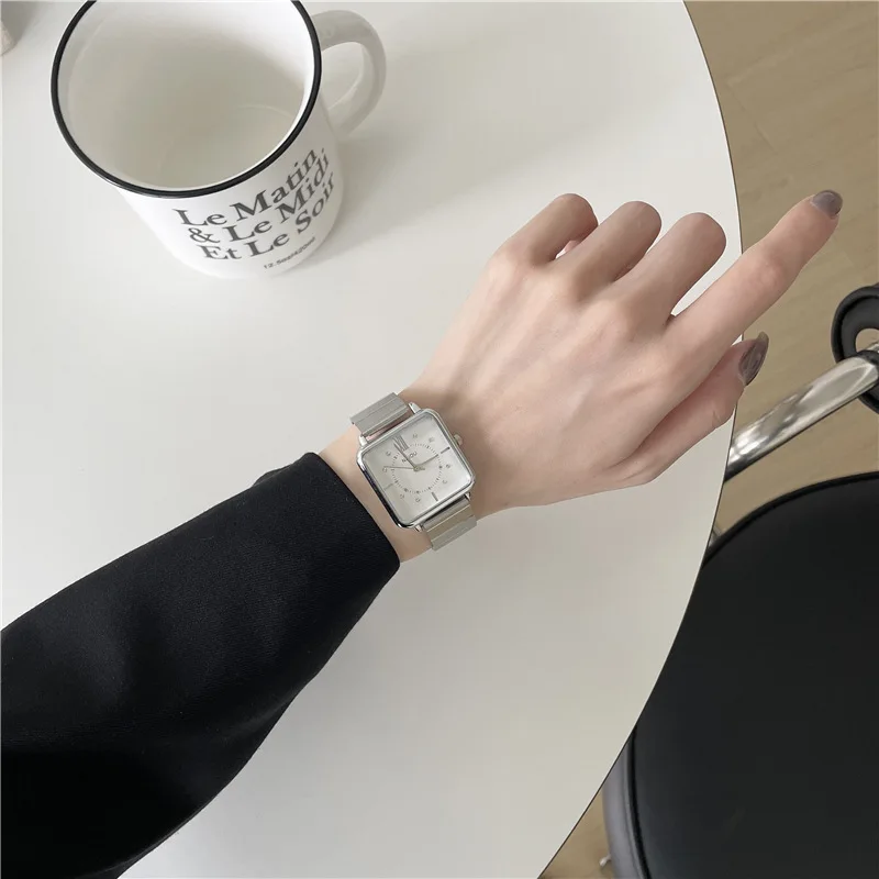 Women's Quartz Wristwatch Simple Lady Elegant Watches Stainless Steel Women Hand Watch Silver Free Shipping 2023 New Trend