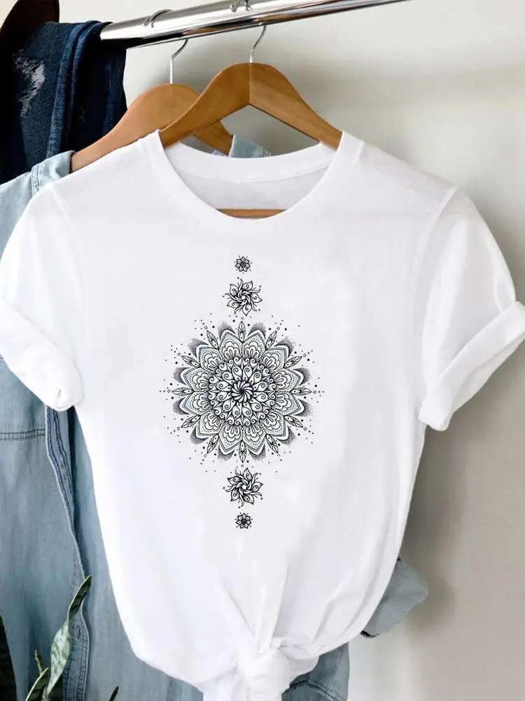 

Tee Women T-shirt Summer Short Sleeve Print Clothes Graphic T Shirt Vintage 90s Style Cute Clothing Fashion Female Top