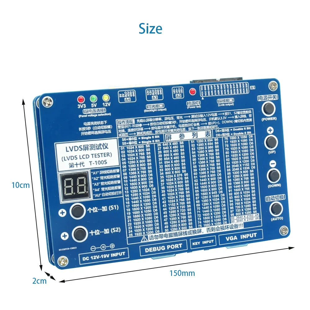 Testador de Tela para tv tv 10 Lvds Lcd 2k 4k 100 Tipos de Tela 3840x2160 Max T100 - Image 2