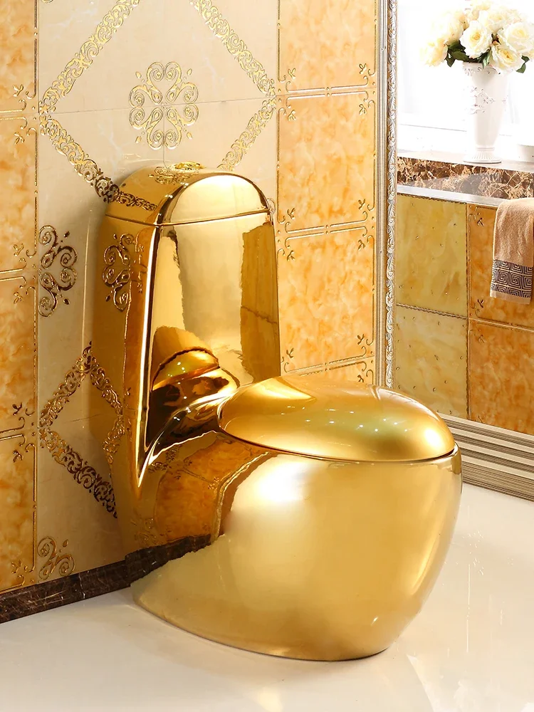 

European-Style Golden Egg Toilet Luxury Super Swirling-Style Water-Saving Color Toilet Mute Creative Pumping Wall