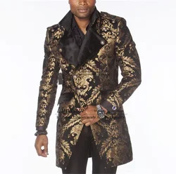 Fahion Men's Jacquard Tuxedos Notched Lapel Groom Wedding Suits 2 Pieces Male Prom Blazers Sets trajes elegante para hombres