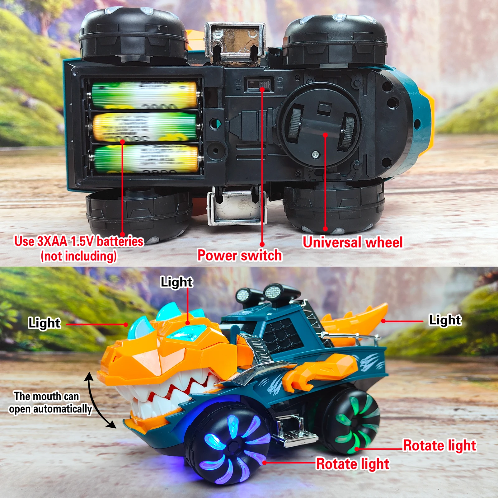 Dinosaur Car Electric Dancing Deformation Rotating Universal Boy Toy Child Kid Girl Car Christmas Birthday Gift 6