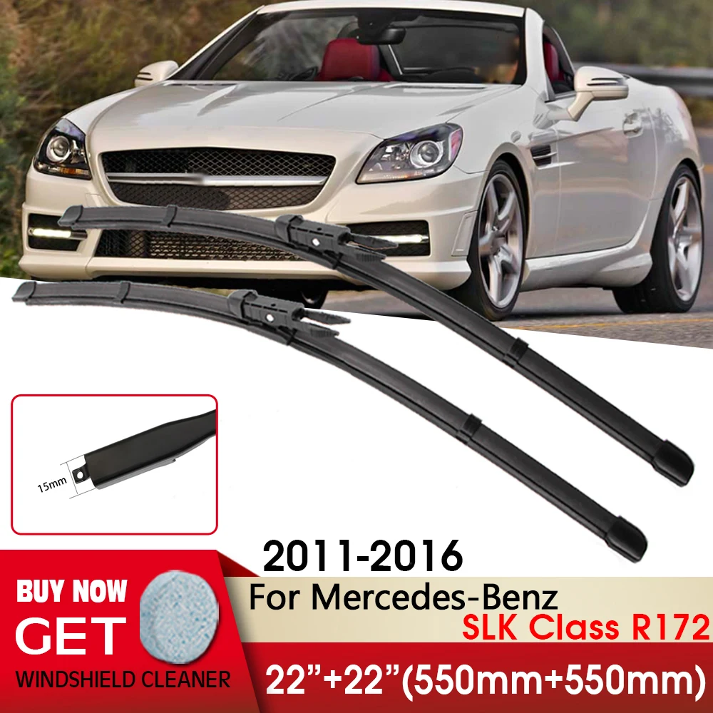 

Car Wiper Front Wiper Blades 22"+22" For Mercedes-Benz SLK Class R172 2011-2016 Pinch Tab Arm Windshield Windscreen Front Window