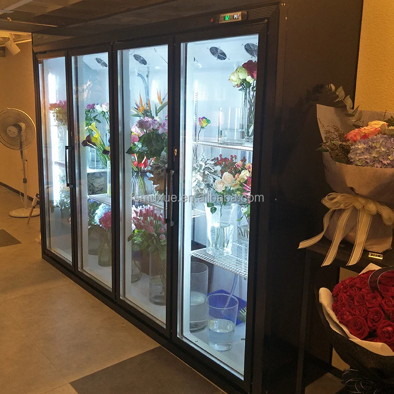 4 Glass Doors Flower Display Cooler Display Cabinet Cooler MX-XHG2500F Fresh Keeping Refrigeration Flower Black Ce R134a - Image 2