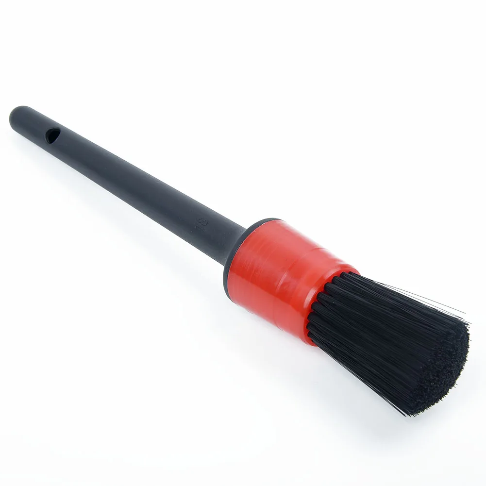 

5pcs Cleaning Brushes Black Red Wild Pig Hair Multi-function Brush For Use On Soft Leather Seats Or Exterior Signs Cleaning Tool