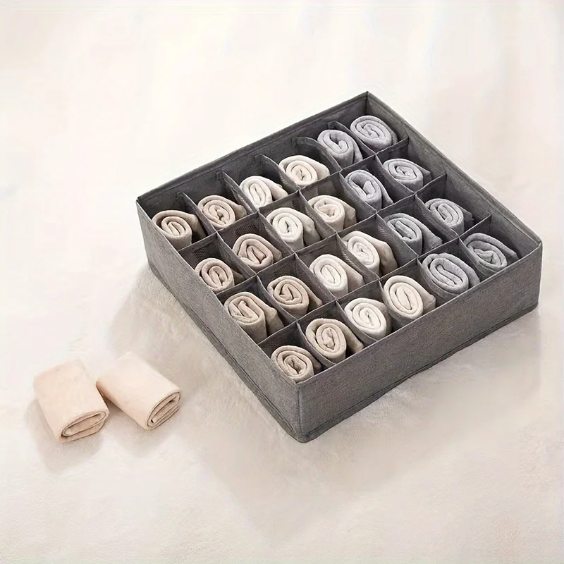 1pc Sock Drawer Organizer Divider for Hotel, 24 Cell Collapsible Closet Cabinet Organizer for Storing Socks, Handkerchiefs