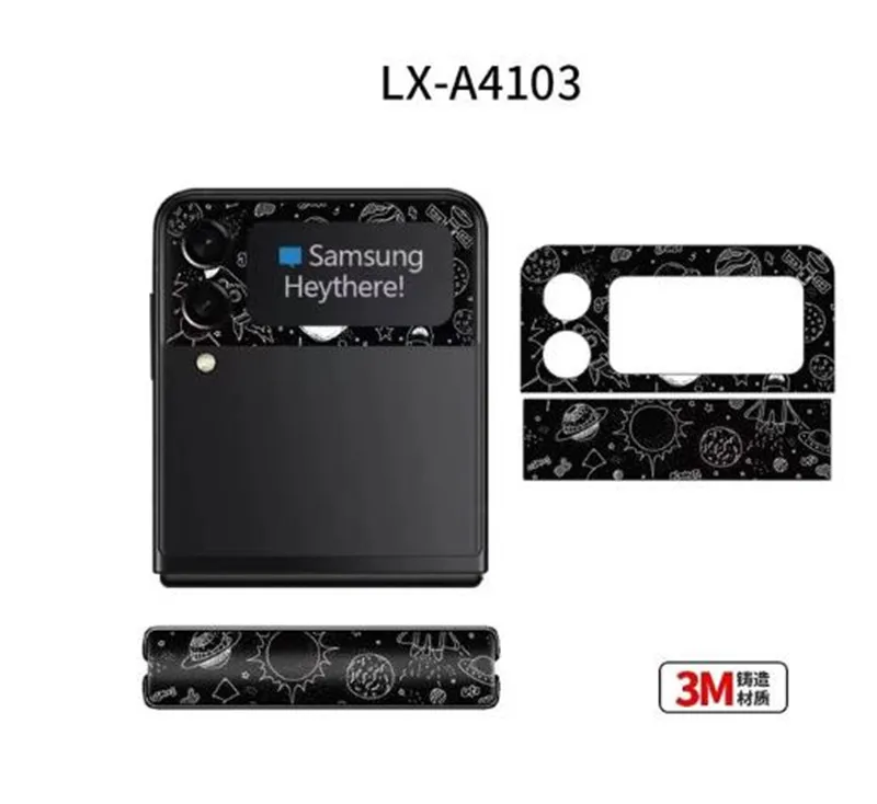 Per Samsung Z Flip 3 Z Flip4Schermo Posteriore Antigraffio Colorato + Pellicola Protettiva Adesiva Con Cerniera Per Samsung Galaxy Z Flip 3 5G Flip3