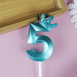 Elegant Crown Cake Topper with Silver and Gold Accents for Celebratory Occasions (Tinif Blue Crown 5)