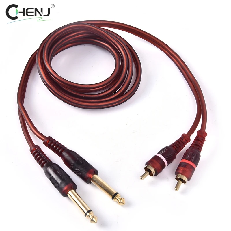 4 Adaptadores De Audio 6.35mm A RCA - 1/4" A RCA, Chapado En Oro, Para Guitarra, Teclado, Sistemas De Sonido Y Cine En Casa