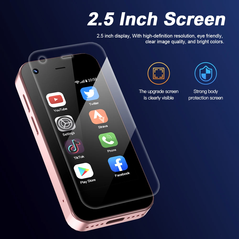SERVO Mini Smartphone KING5000 Android 9.0 3G Network 2 SIM 2GB 16GB WiFi Hotspot Play Store Chrome HD Camera Small Size Phones 6