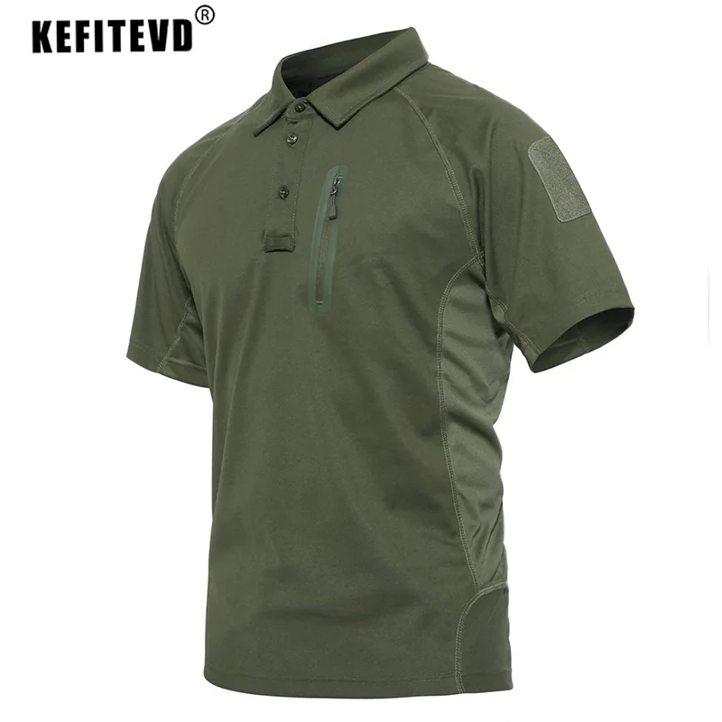 Sport T Shirt KEFITEVD Men's Outdoor Hiking T-shirt Summer Quick Dry Lightweight Fishing Hunting Golf Polo Shirts Tees Male