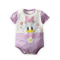 Summer Baby Boys Rompers Cartoon Mickey Minnie Print Anime Short Sleeve Cotton Infant Romper Girls Jumpsuit Newborn Baby Clothes 6