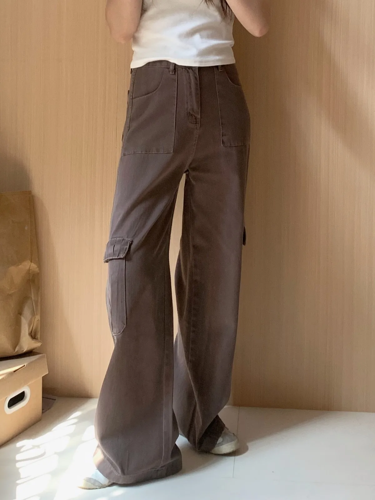 

ZHISILAO Cargo Denim Jeans Women Y2k High Waist Wide Leg Longer Jeans Streetwear Denim Pants Chic 2024