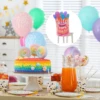 Birthday Chair Cover Colorful Home Party Chair Cover for Kids Birthday Seat Cover Classroom Chair Birthday Dining Room Decor 3