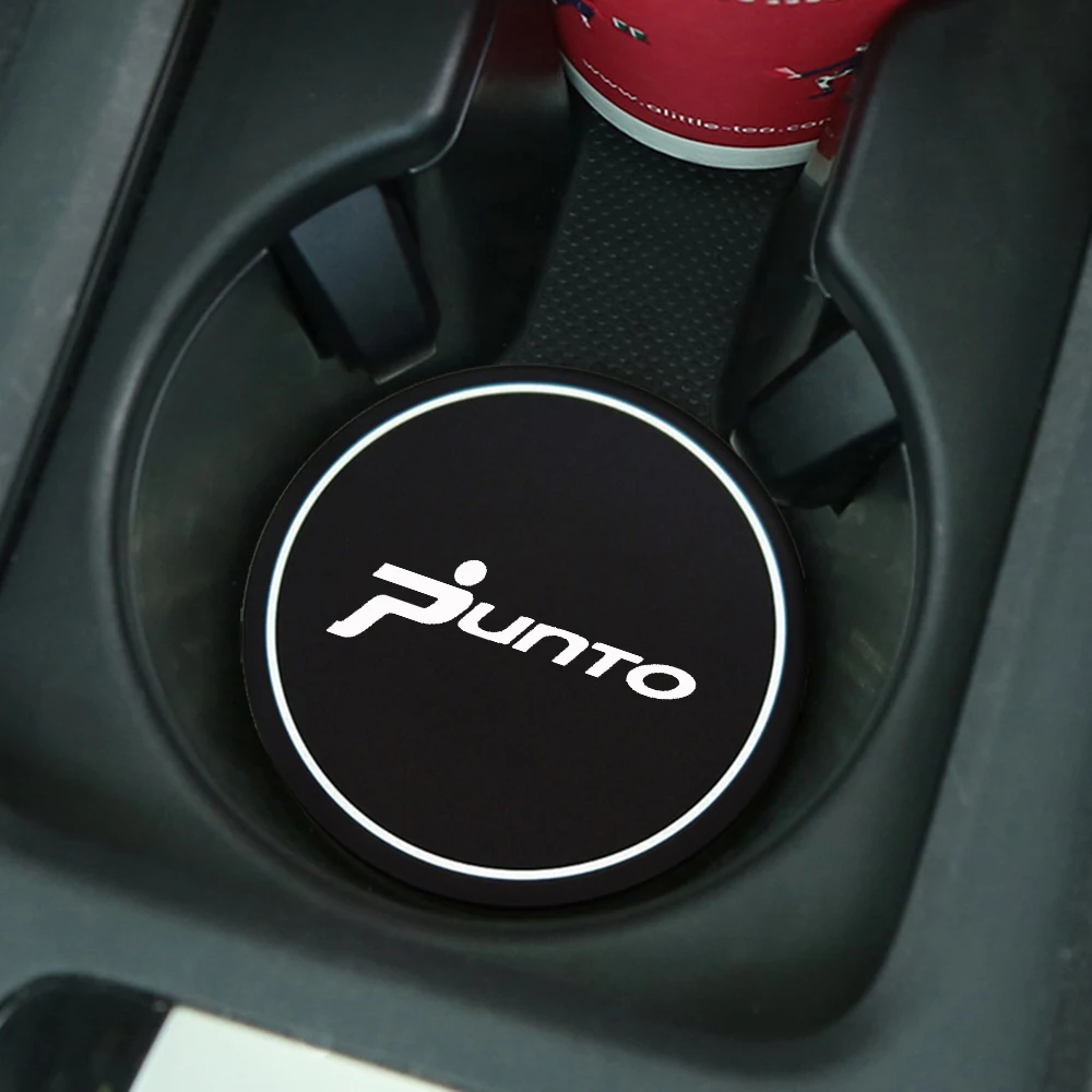 Car Cup Pad High-quality Silicone Water Coaster Water Cup Seat Non-slip Mat For Fiat Punto 2PCS cup holder coasters car non slip mat non slip mat car coaster pads silicone anti slip pad silicone anti skid pad
