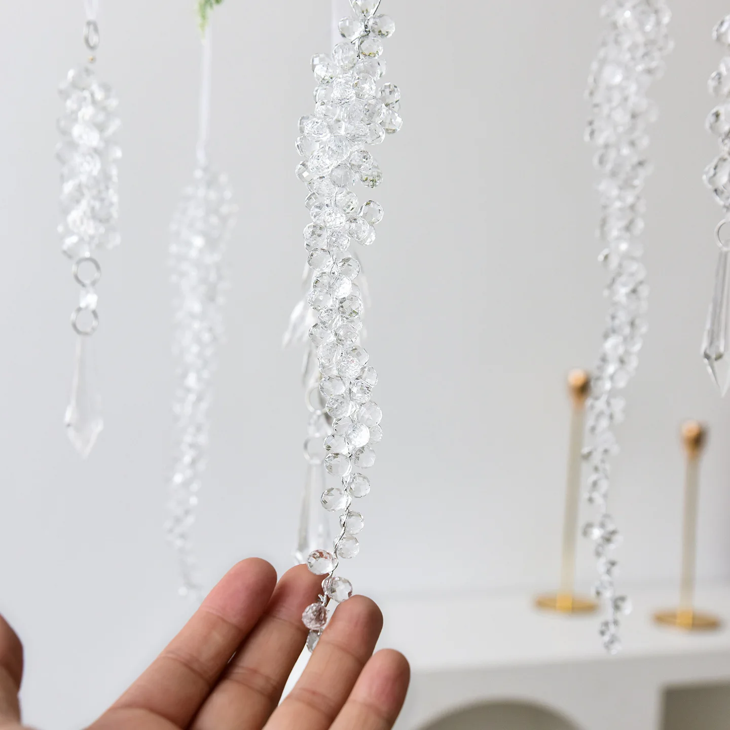 Christmas Tree Decor Christmas Snowflake Pendant Acrylic Transparent Snowflake Ice Crystal Shape Hanging Drop 2025 Xmas Gifts