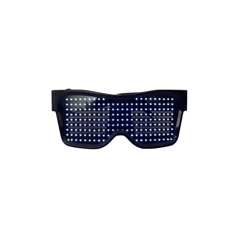 앱 제어 블루투스 LED 파티 안경, 사용자 정의 언어, USB 충전 깜박이는 발광 안경, 크리스마스 콘서트 선글라스