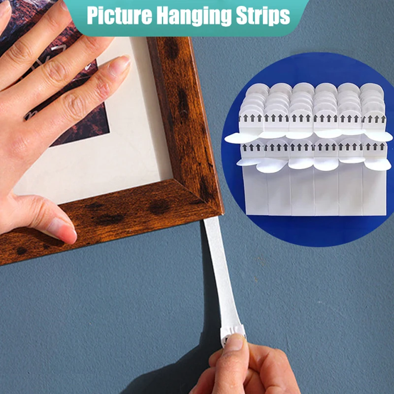 20pcs Self Adhesive Magic Strips For Picture Frame Sticker Damagefree