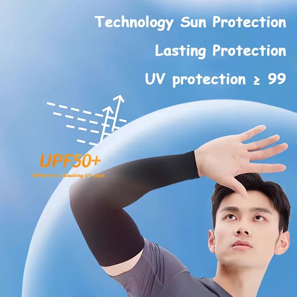 1 Pair Driving Sun Protection Sleeves Sports Outdoor Riding Arm Guards Comfortable Breathable Ice Silk Sleeves Cycling Protect