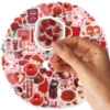 30pcs Rose, Cherry Red Graffiti Stickers Decorated Notebook Water Cup Suitcase Guitar Classic Toy Scrapbook Waterproof PVC Decal 2