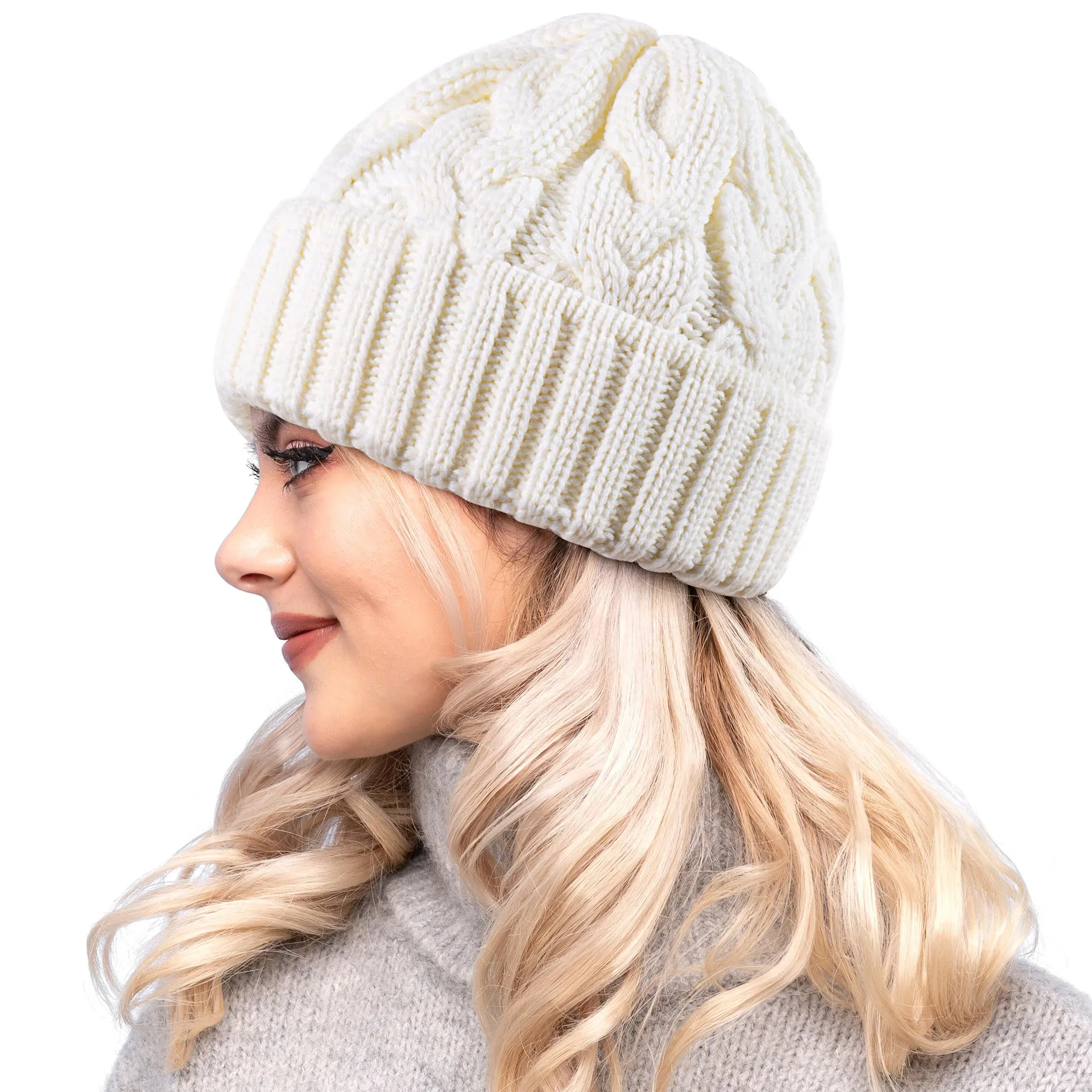 Winter Women Hat 2024 New Autumn Handmade Female Warm Cap Knitted Beanie Girl Hats Woman Bonnet Femme Chunky Thick Stretchy Hats 2