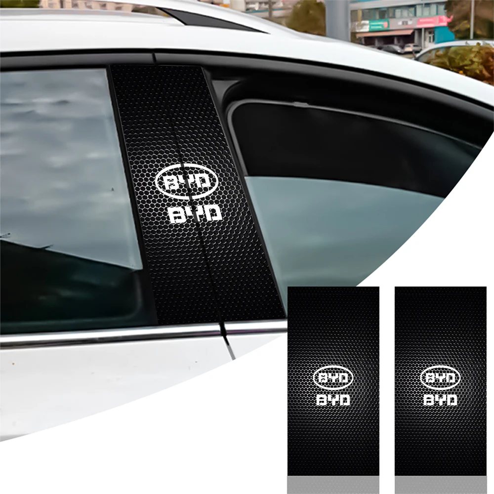 2개입 자동차 스티커 B-필러 데칼 센터 컬럼 장식 (BYD Tang, Atto3, Yuan Plus, Seal, Song, Dolphin, Sealion, Shark, Qin, F3, E6 용)