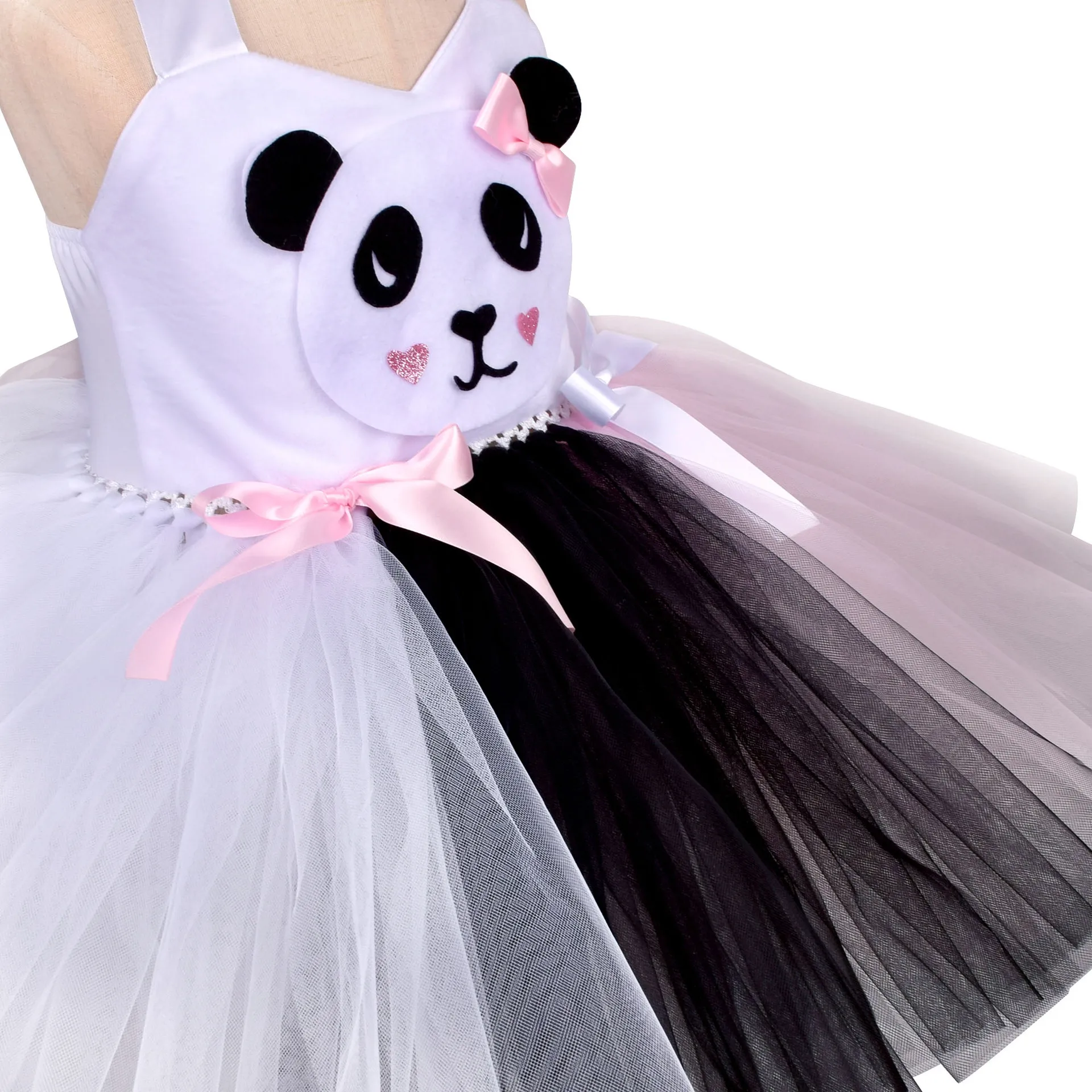 Festival Panda Cosplay Costume Girls Tutu Dress Fancy Carnival Birthday Fantasy Children Candy Rainbow Vestido Tutu Dress