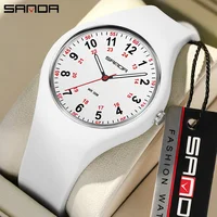 SANDA Best-selling Minimalist Fashionable Student Sports Waterproof Silicone Quartz Watch Boy Girl Casual Clock Children Gifts