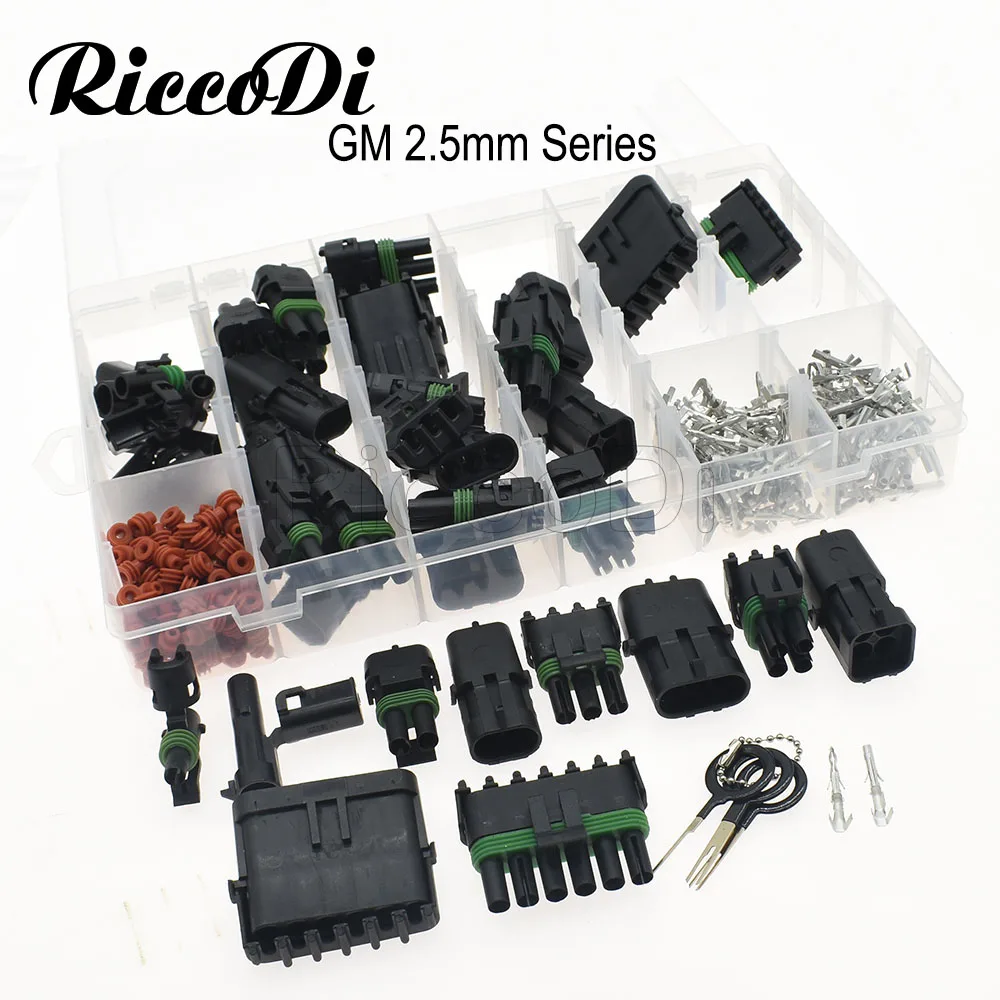 1 Box 323PCS Delphi 2.5mm Waterproof Electrical Wire Connectors 1 2 3 4 6 Pin Weather Pack GM Automotive Female Male Socket Plug