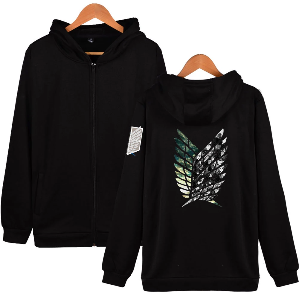 

Brand ATTACK ON TITAN Hoodie Oversized Zipper Hoodies Women/Men Long Sleeve Sweatshirt Harajuku Casual Unisex Clothes Tops