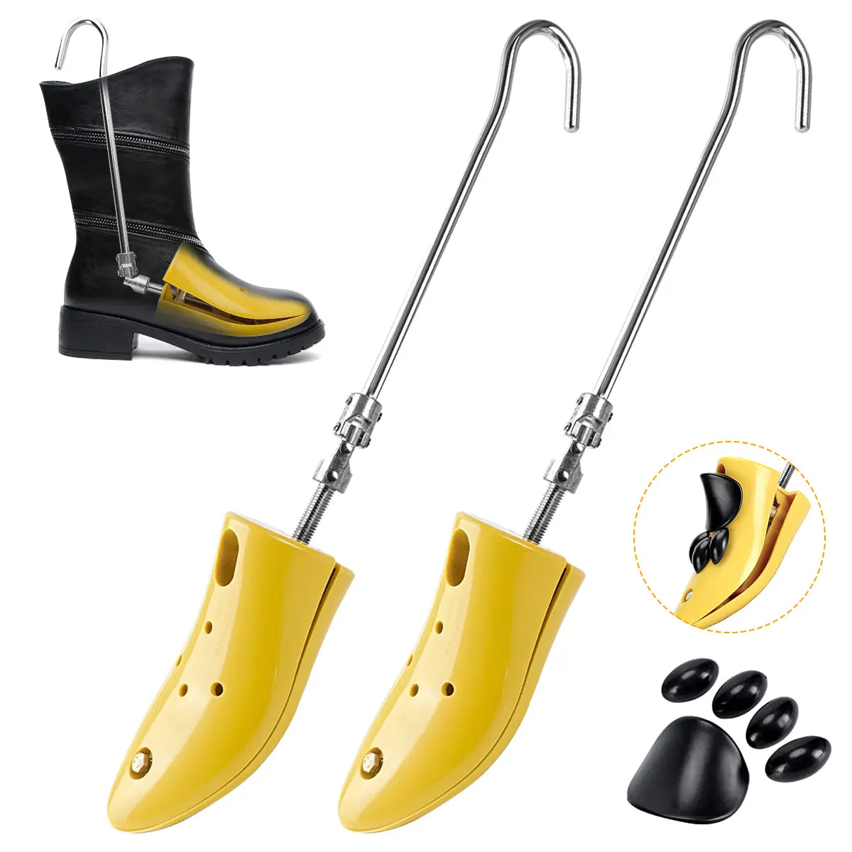 

New 2 Pcs Shoe Stretcher with Accessories Rod Adjustable Shoe Boot Stretcher Unisex Shoe Expander Widener Portable Shoe Spreader