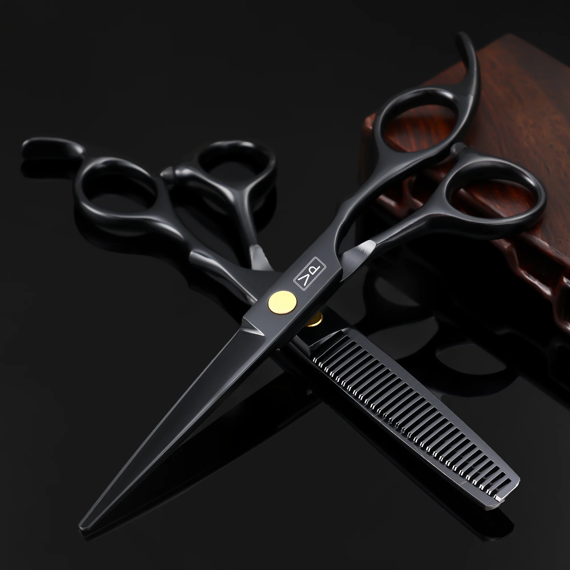 VP 헤어 가위 6 인치 이발사 세트 절단 도구 전문 미용 가위 세트 미용사를위한 얇은 액세서리