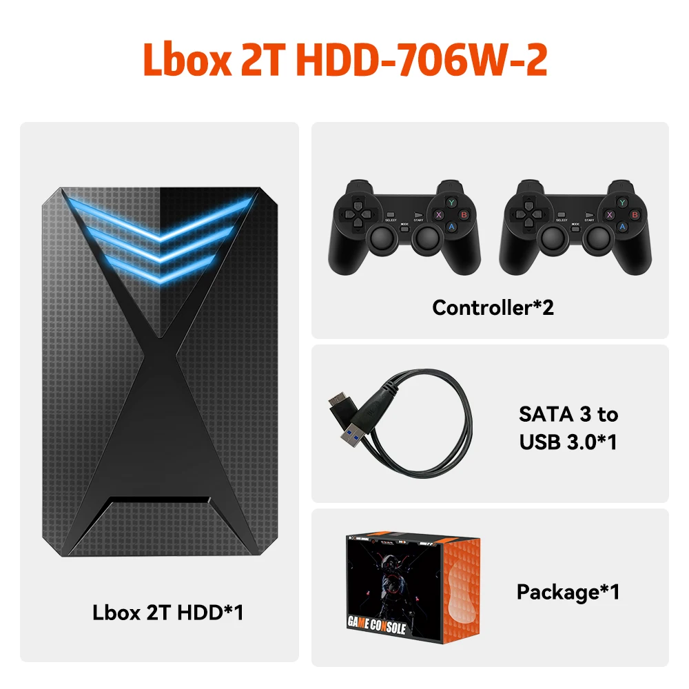 Launchbox 500GBHDD3700 Kinhank　JMachen KINHANK Super Console X Retrobat Gaming HDD 500G with 60000