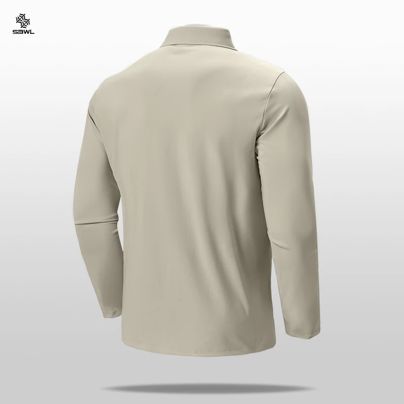 Golf Outdoor Sports Long Sleeve Stand Collar T-shirt Running Fitness Breathable Base Shirt Tops Autumn Winter