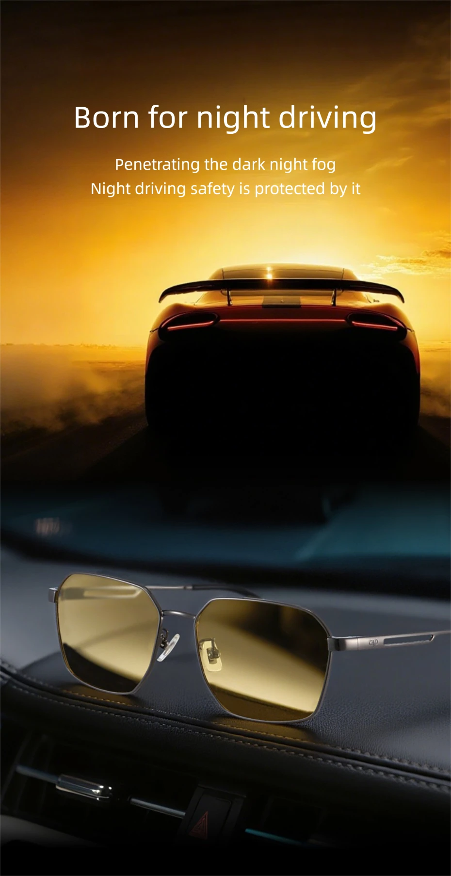 CAPONI Night Vision Männer Sonnenbrille Neue Licht Original Design Photochrome Braune Sonnenbrille Fahren UV400 Gelb Shades BSYS24708 – Detail 2